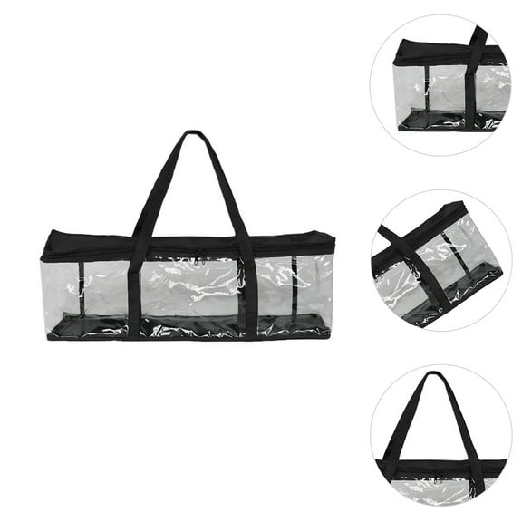 MLINS Portable Clear Book Storage Bags DVD Media Collection Bag with Carry Handles Dual Zipper