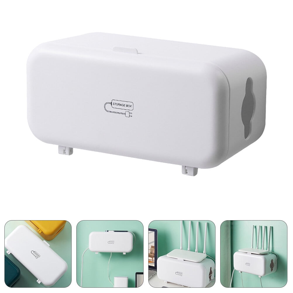 MLINS Power Inlet Wire Storage Box Socket Storage Box 27x13.5cm White ...