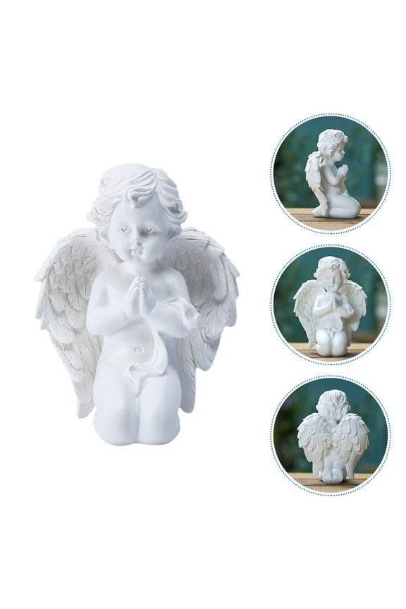 Angel Statue Resin 1Set 5.7x4.3x3.5in