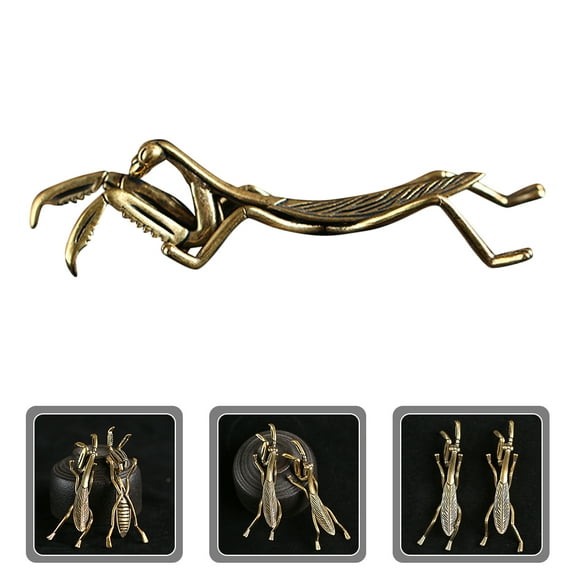 MLINS Praying Mantis Figurine Ornaments Retro Brass Insect Desktop Decorative