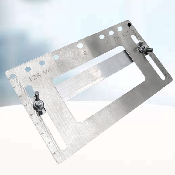 MLINS Punch Locator for Door Furniture with Quick Release Block for Precise Positioning Silver Stainless Steel