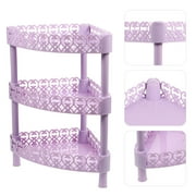 MLINS Purple Corner Shelf Organizer with 3 Layers for Bathroom Storage Made from PP Material 7.87 x 7.87 x 15.75 Inches