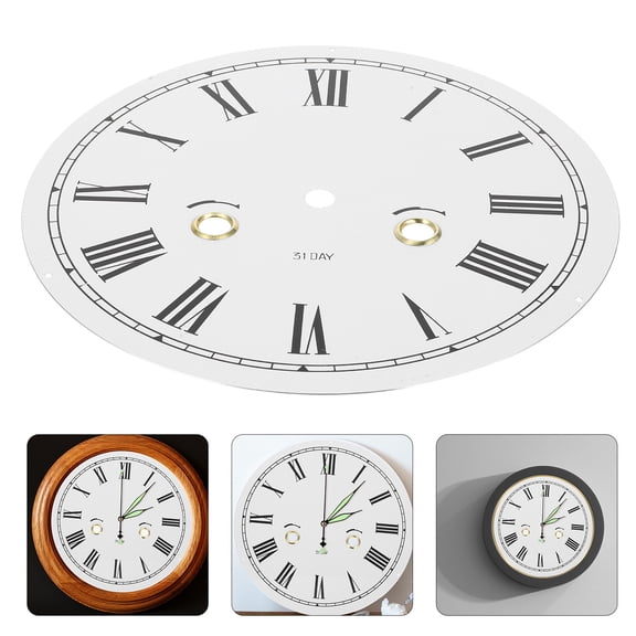 MLINS Quartz Clock Dial Replacement Roman Numeral Clock Face DIY Wall Clock Parts Metal Clock Dial for Living Room or Office Metal Clock Dial Plate