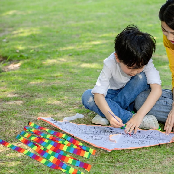 MLINS Rainbow Fabric Kite Tail for Outdoor Flying Colorful Kite Tail Ornament Long Fabric Tail for Kite Making Decorative Kite Tail Tube for Kite Supplies