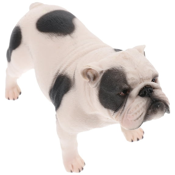 MLINS Realistic Tiny Dogs Bulldog Decor Ornament Animal Child White