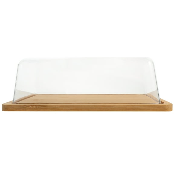MLINS Rectangular Cake Stand with Protective Cover - Clear Display Holder for Cakes, Pastries, and