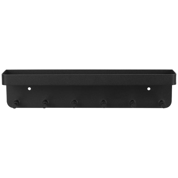 AURARMLET Black Metal Wall Key Hanger Rack Organizer, 1 Set, 9.6x2.3 Inch Space-Saving Design