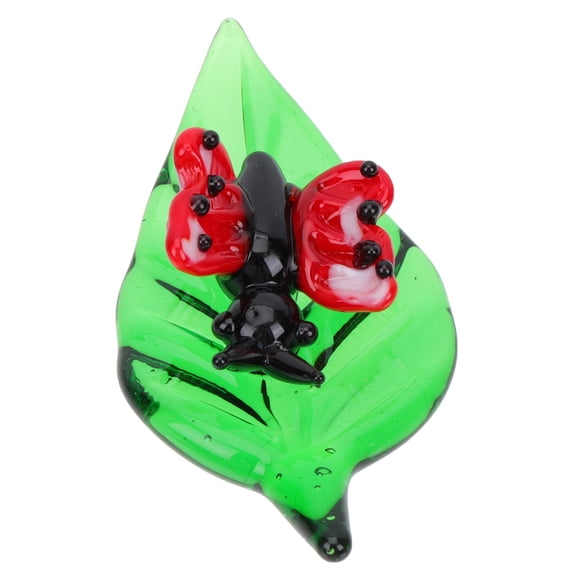 MLINS Red Glass Insect Decor for Desktop Decorations Fine Craftsmanship with Compact Size