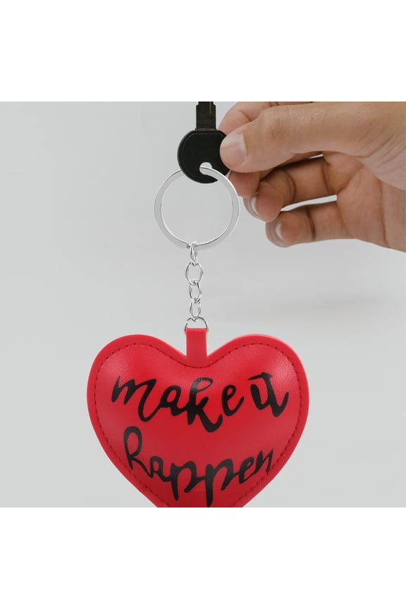Red Heart Keychain Pu Heart Key Ring Car Key Pendant Handbag Hanging Decor For Women Men Bag Purse Decor Valentines Day Presents