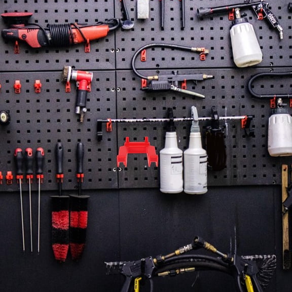 MLINS Red Plastic Hooks for Hanging Car Wash Tools on Pegboard Perfect for Home Use with Durable Design 2