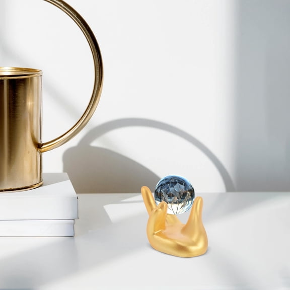 YUYUETIME Unique Resin Crystal Holder with Hand Sculpture Base Perfect for Desktop Display