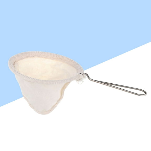 MLINS Resuable Cloth Strainer Coffee Filter with Stainless Steel Handle for Coffee Tea