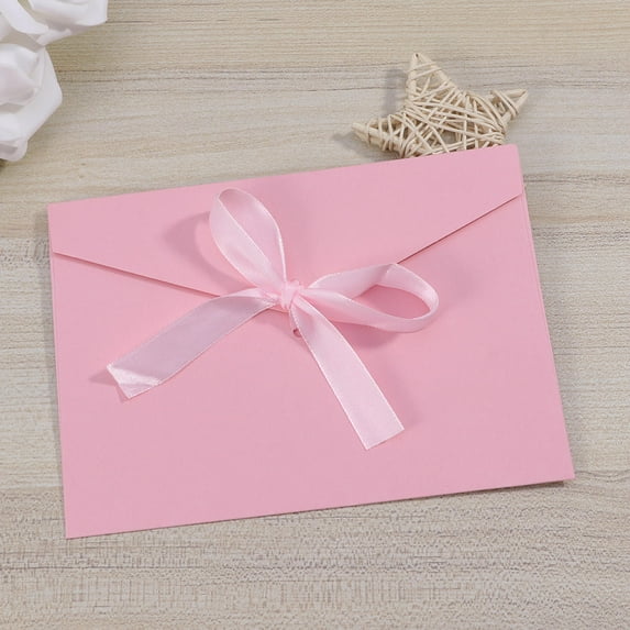 MLINS Retro Creative Bow Invitation Cards with Elegant Ribbon Tie Design for Wedding and Parties 10 Pcs