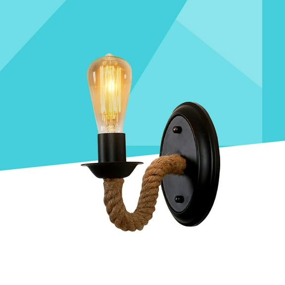MLINS Retro LED Rope Wall Lamp Creative Bedside Lamp Metal Indoor Lighting Home Fixtures Sconce Light for Aisle Bedroom Bedside (Bulb Not Included)