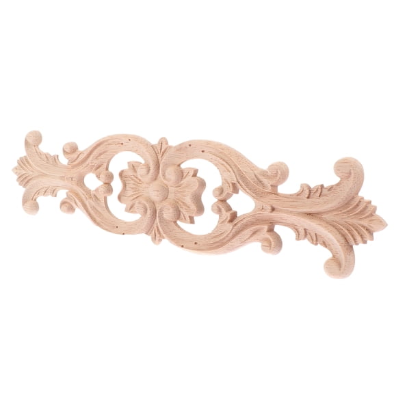 MLINS Retro Wood Applique Decorative Wall and Furniture Decal in Khaki Synthetic Material for Home Decor 1Pc