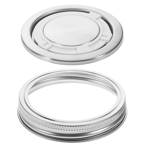 MLINS Stainless Steel Mason Jar Lid Reusable Canning Lid Jar Covers Leak Proof Metal Cap Replacement For Regular Mouth Size Jar
