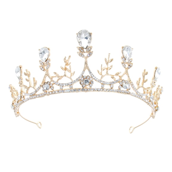 DINHEAROM Wedding Party Golden Rhinestone Hair Vine Alloy Bridal Hair Accessory Lightweight