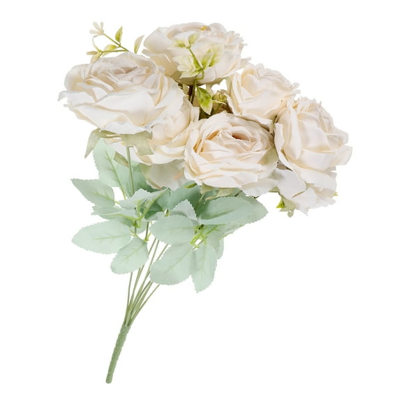 MLINS Rose Wall Fake Tulips Artificial Flowers Bouquet Bridesmaid White