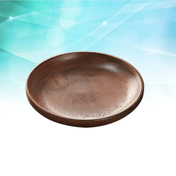 MLINS Round Serving Plate 1Pack Brown 11x0.79x0.79in Bamboo Material For Cheese