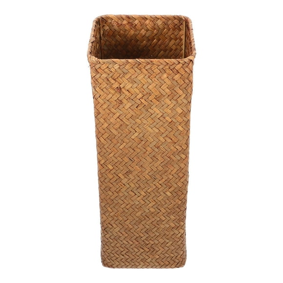 MLINS Rustic Rattan Flower Vase Vintage Grass Woven Vase Boho Decoration Unique Tall Floor Vase Dried Flowers Holder Basket