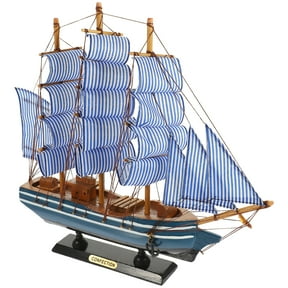 MLINS Wooden Sailboat Model Decor, Nautical Boat Statue, Ship for Home and Office Decoration