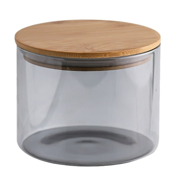 YUYUETIME Reusable Jar Smoke Gray Square for General Users Food Storage 1Pcs 4.1*4.1*3.3in