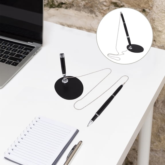 FELTECHELECTR pen with holder Sign Pen Steel Black 1Pcs Counter for Guest Use