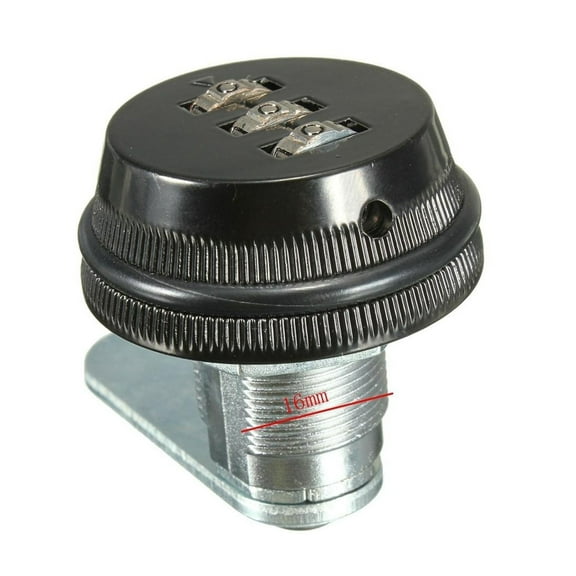 MLINS Security Cylinder Combination Cam Lock 3-Dial Code Camlock for Arcade Cupboard Drawer Mailbox (Black)
