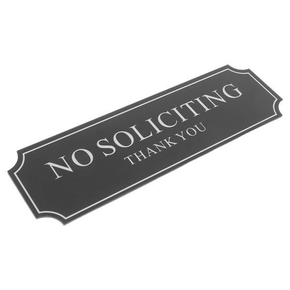 MLINS Self-Adhesive No Soliciting Sign for Front Door Acrylic No Solicitation Sign for House No Solicitors Sign Easy to Apply for Store