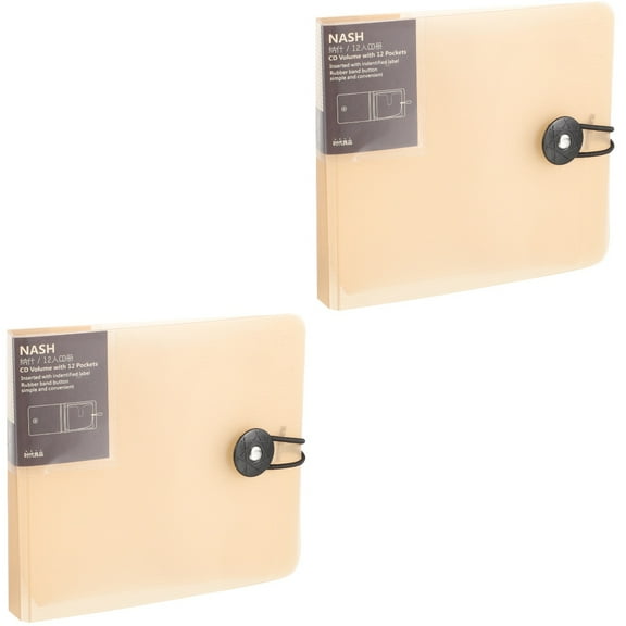 MLINS  Set of 2 CD Binder Lightweight Wallet Organizer Clear Case Travel Khaki