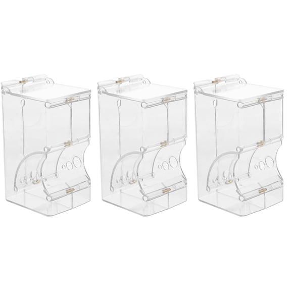 MLINS Set of 3 Guinea Pig Hamster Feeder Rat Feeder 14x8x7cm Transparent