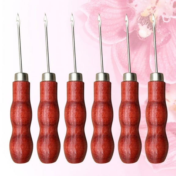 Milisten Brown Metal Sewing Awl Kit with 20pcs for Carpets Canvas Upholstery Tents and Leather Craft 7.5 Inches
