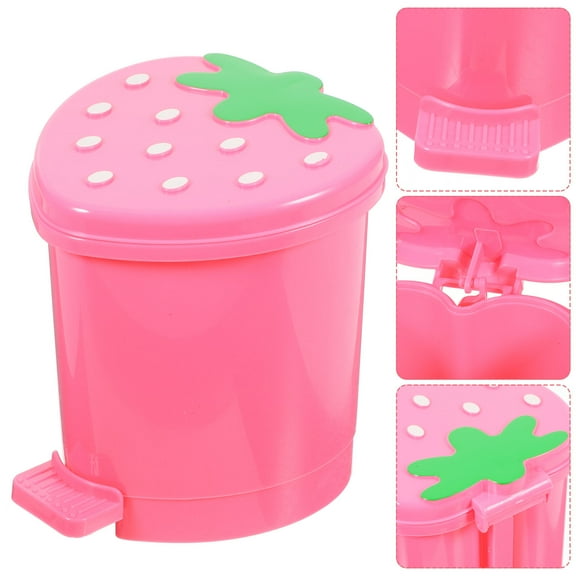 OHOIOLLA Small Trash Can Pink For Home Use 1Pcs 4.13x3.54 Inches