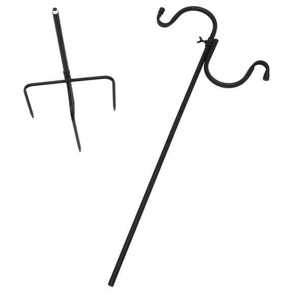 DINHEAROM Hummingbird Feeder Hanger Iron Shepherd Hook Black 1Pcs Detachable Yard Shepherds Hooks