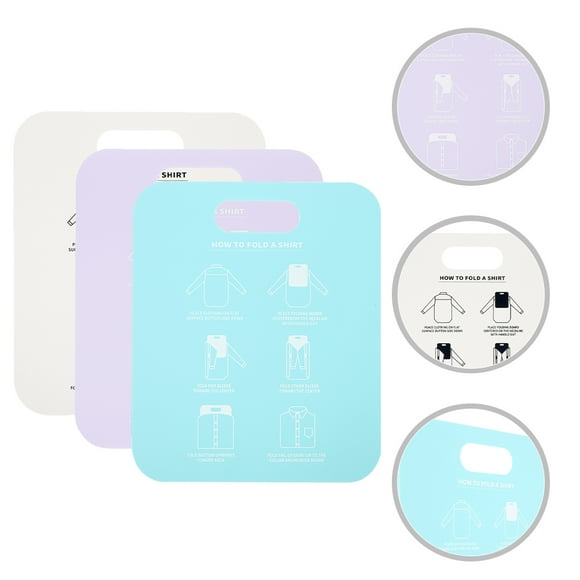 MLINS Shirt Folder Clothes Folding Board for Home Use Assorted Color PP Material Lightweight Portable 3pcs