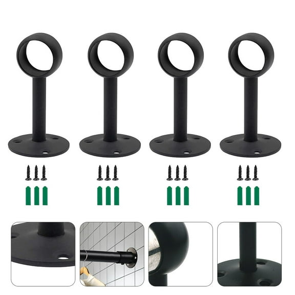 MLINS  Shower Curtain Rod Bracket Double Bar Holder Easy Installation Brackets