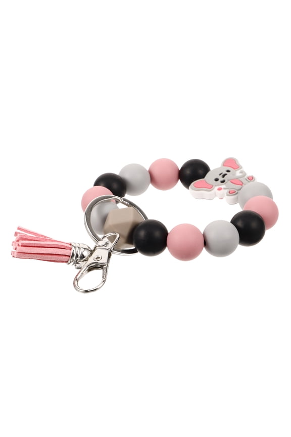 MLINS  Silicone Bead Bracelet Key Titanium Locket Keychains Wrist Band Miss