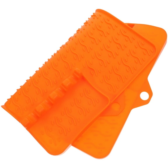 MLINS Silicone Grill Mat Non-slip Griddle Tool Bbq Mat Grill Side Shelf Mat Silicone Grill Side Shelf Mat Heat Resistant Spatula Mat Bbq Grill Tool Rest
