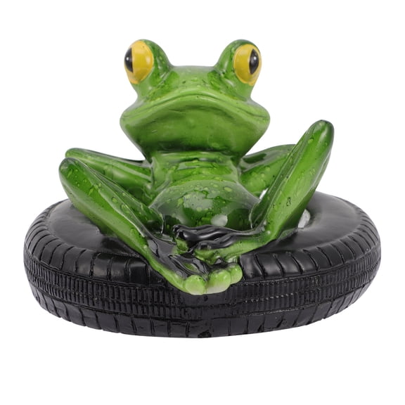 FONWILYO Resin Green Floating Frog Ornament for Garden and Pool Decor