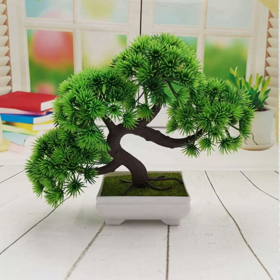 MLINS  Simulated Welcoming Pine Potted Plant Home Office Decor Green