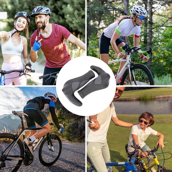 YUYUETIME Mountain Bike Handlebar Handle Sleeve Black PVC Material Shock Absorbing Grip for Safe Riding