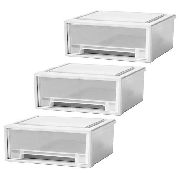 HEALEEP Tabletop Organizer With Drawers White 1 Set For Home Office Use