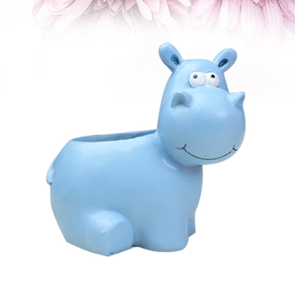 MLINS SkyBlue Resin Cartoon Animal Flowerpot Creative Planter for Succulents and Home Decoration 6.5 Inch