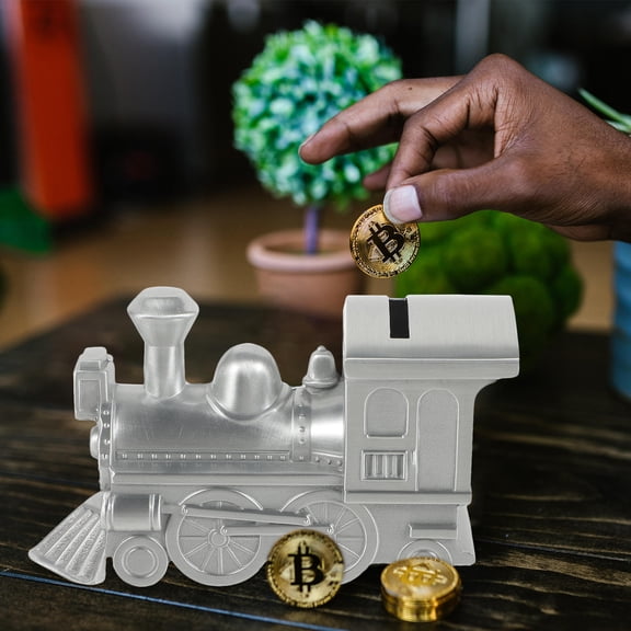 MLINS Slot Steam Train Piggy Bank Metallic Craft Saving Pot Child