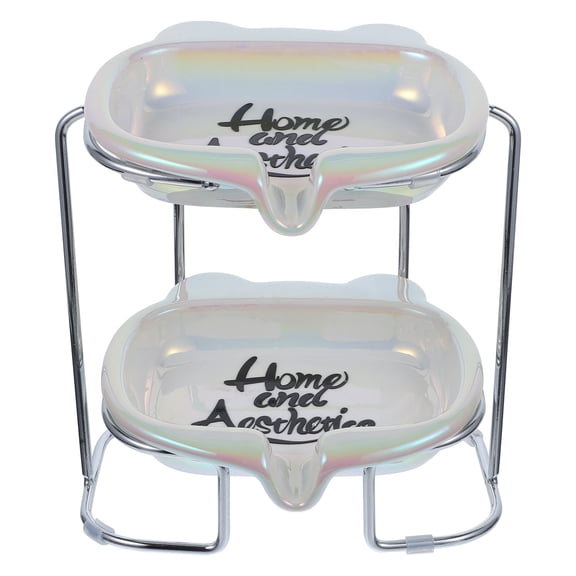 MLINS Small Bear Head Ceramic Soap Box Affordable Dish Travel