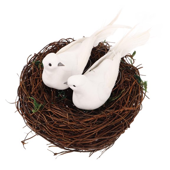 MLINS Small Bird Nest Decorations for Home Chicken Feeder Perch Platform Stand