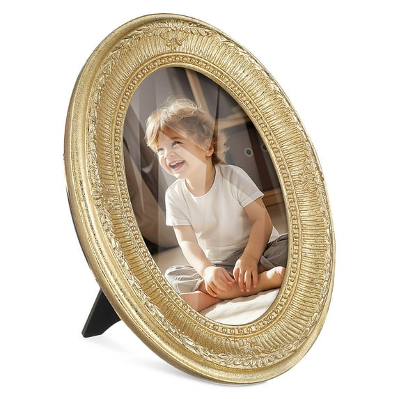 MLINS Small Oval Picture Frame Retro Photo Frame .00X15.00X2.00CM Golden