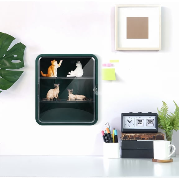 MLINS Small Display Case for Figures 2pcs Action Figure Storage Shelves Figurine Cabinet Shelf