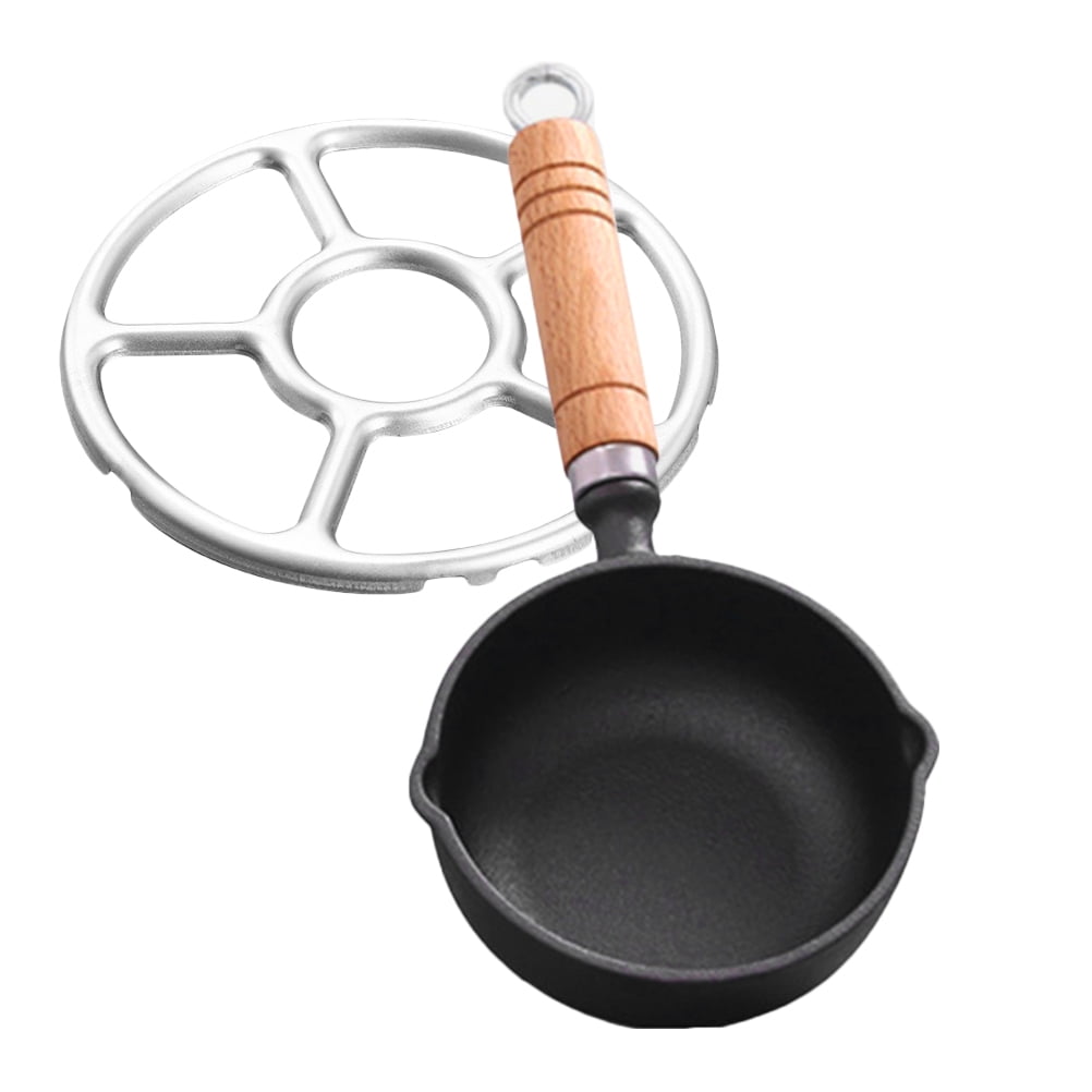 MLINS Small Pot with Wood Handle Egg Cooking Pancake Mold Butter Melting