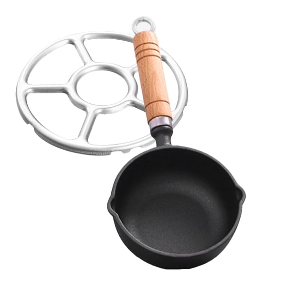 MLINS Small Pot with Wood Handle Egg Cooking Pancake Mold Butter Melting